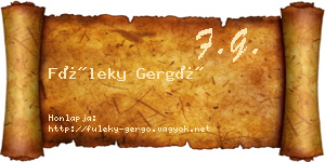 Füleky Gergő névjegykártya